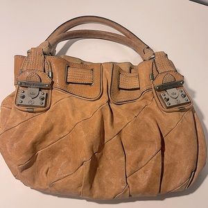 Juicy Couture Vintage Genuine Leather Tan Shoulder Bag Purse